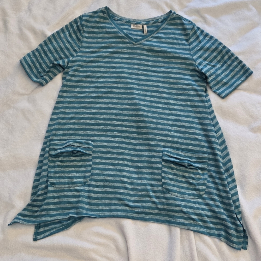 LOGO by Lori Goldstein Striped Shirt